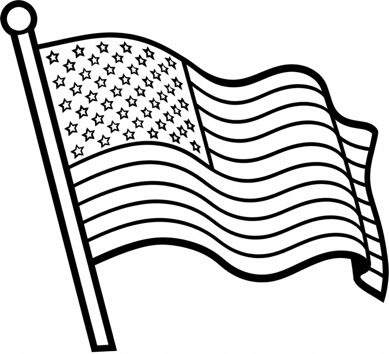 Elegant Black and White American Flag in Motion