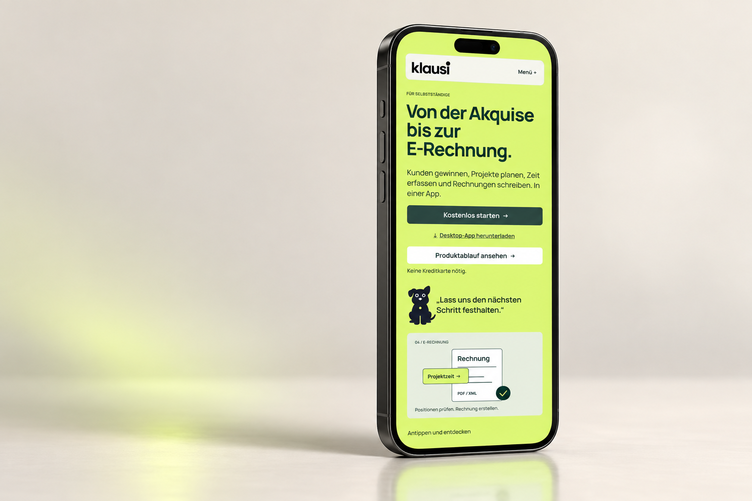 Klausi.app – Betriebssystem für Selbstständige – Motiv 1