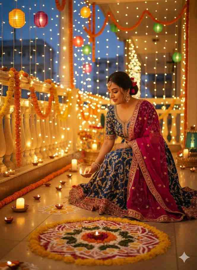 Google prompt diwali for girls  - AI Generated Image