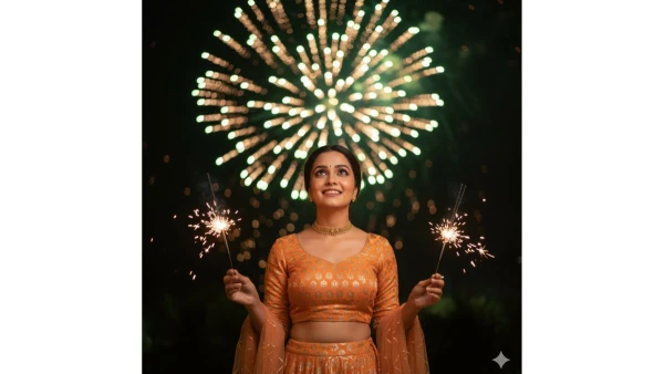 Magical diwali prompt for girls  - AI Generated Image