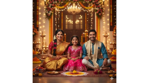 Diwali family prompt for dp instagram - AI Generated Image