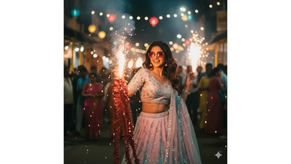 diwali prompt for girls create your seen by just copy paste - AI Generated Image