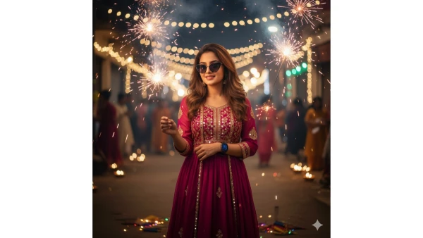 Diwali prompt seen for girls  - AI Generated Image