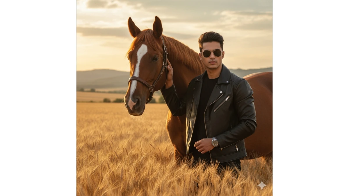 Gemini Ai Prompt Seen Portrait A Boy With Horse - AI Generated Image