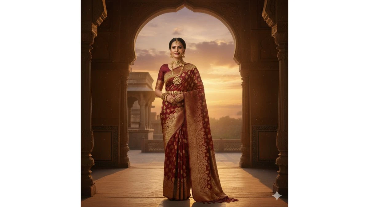 gemini prompt for girls to make saree and festival look - AI Generated Image
