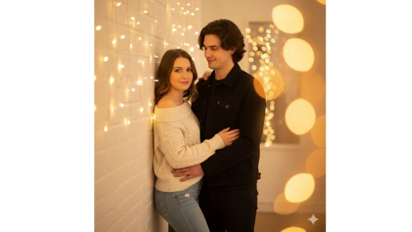 Romantic couple photo editing prompt - AI Generated Image