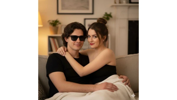 Prompt to create romantic couple editing photo - AI Generated Image