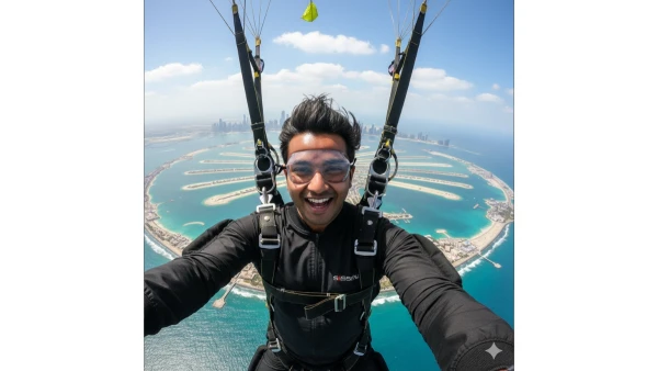 Selfi in sky copy-paste prompt - AI Generated Image