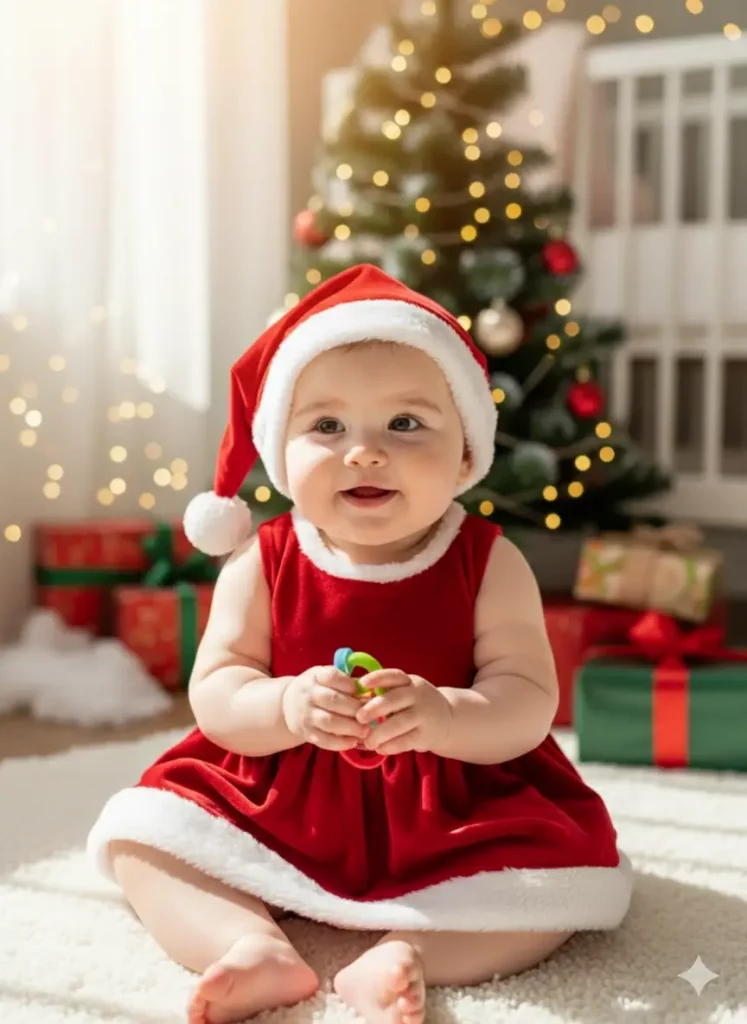 Baby prompt copy paste for christmas day - AI Generated Image