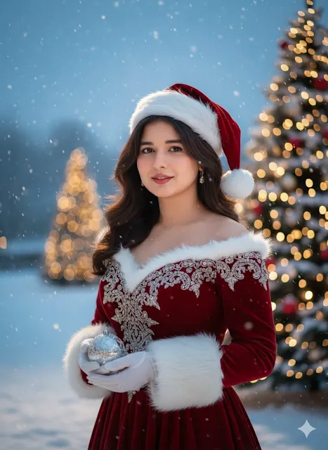 Snowy chrismus prompt for girls - AI Generated Image