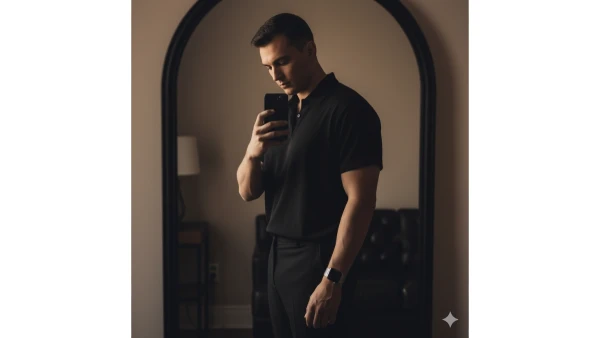 Mirror selfi prompt for boys - AI Generated Image