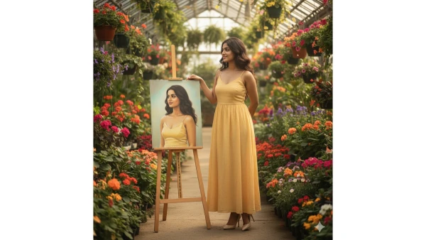 Gemini AI Photo Editing Prompts for Girls to Create Real-Life Painting Portraits in 8K  - AI Generated Image