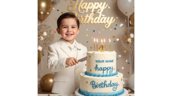 baby boy birthday prompt with name  - AI Generated Image