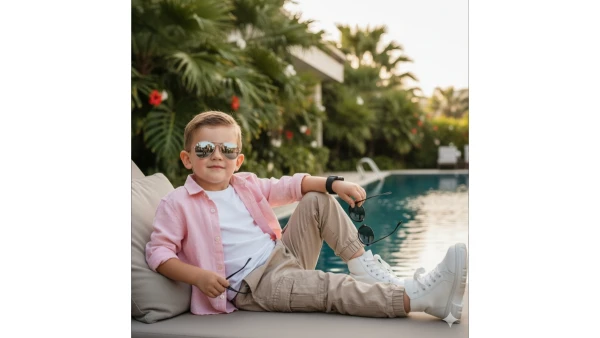 baby boy enjoying look copy paste prompt to create luxury look - AI Generated Image