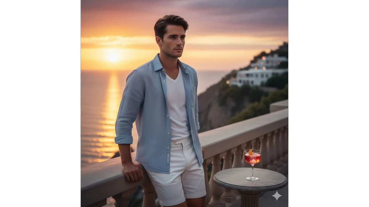 Transform ordinary photo to Santorini, Greece balcony look - AI Generated Image