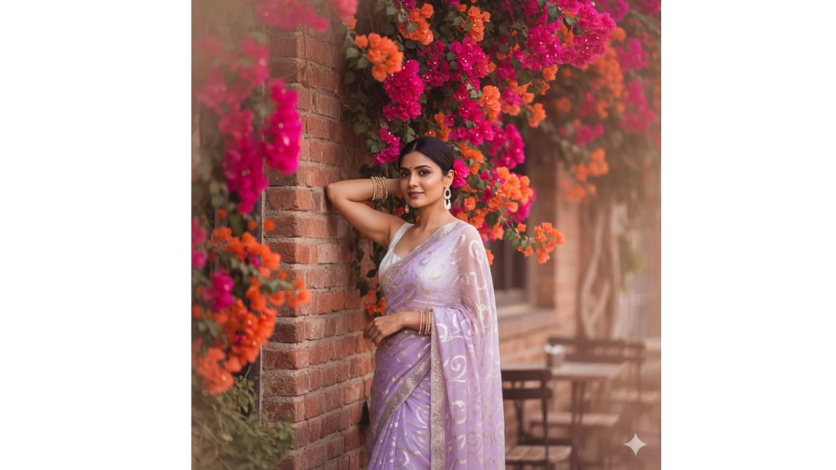 Instagram dp prompt in saree look copy paste to create portrait - AI Generated Image