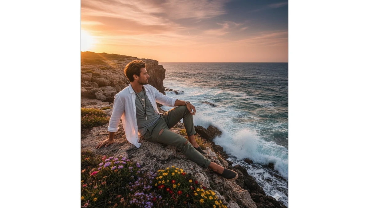 Instagram viral prompt to create enjoying photo on beach  - AI Generated Image