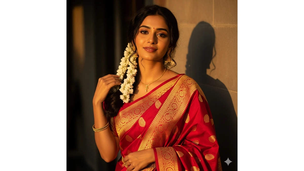 chatgpt ai photo editing prompt for girls in saree look - AI Generated Image