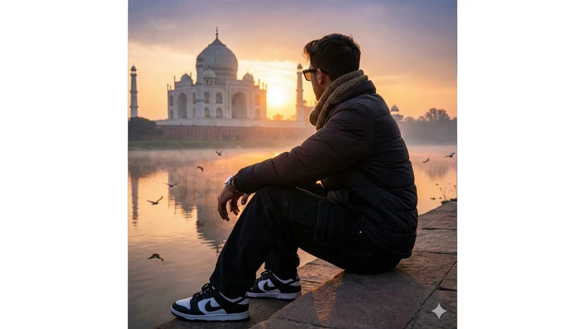 Golden Hours On Taj Mahal Ai Photo Editing Prompt Copy Paste - AI Generated Image