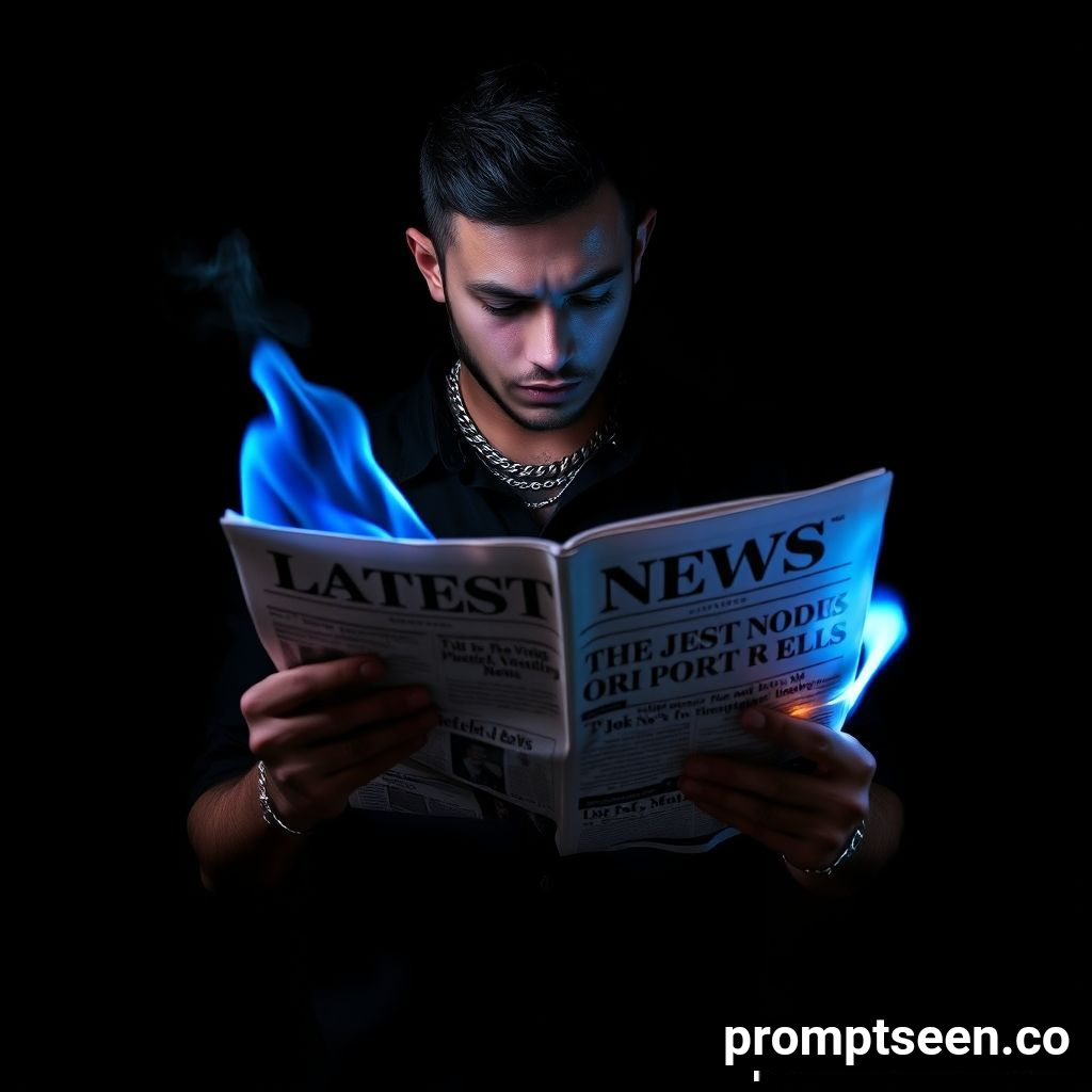 Viral boy with news paper - AI Generated Image