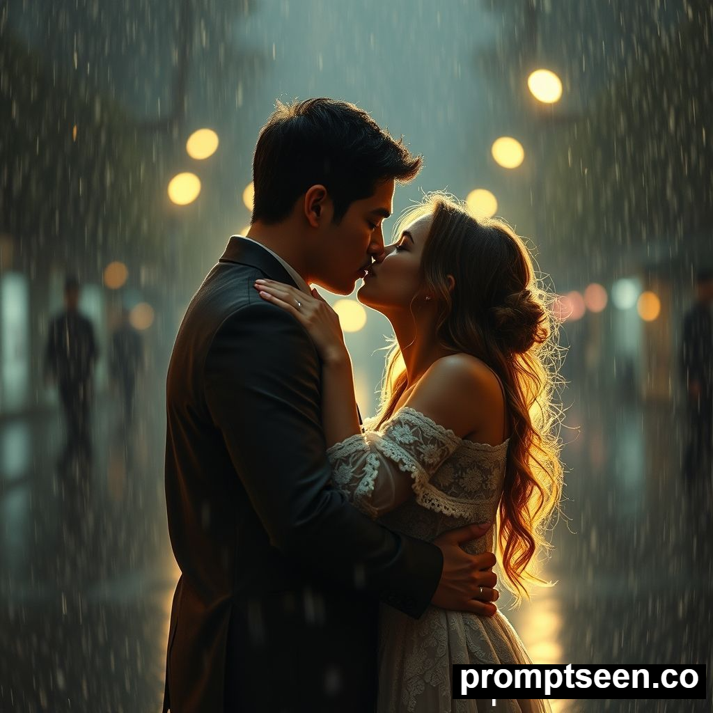 couple kissing prompts - AI Generated Image