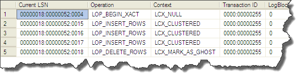 Transaction Log Einträge der aktuellen Transaktion