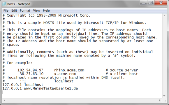 hosts Datei