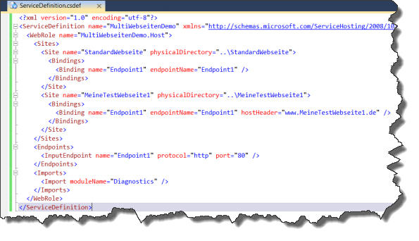 ServiceDefinition.csdef (mit Webseiten)