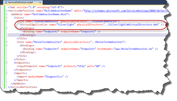 ServiceDefinition.csdef (mit virtuellem Verzeichnis)