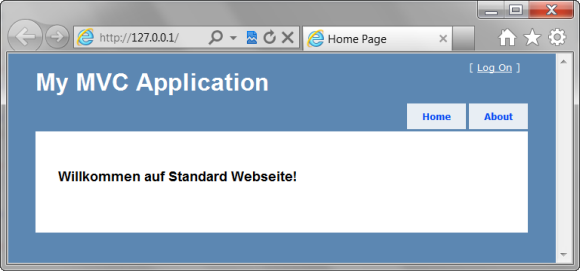 Startseite des &lsquo;StandardWebseite&rsquo; Projektes