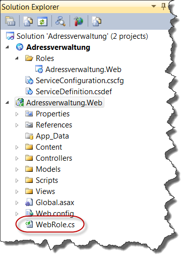 Solution Explorer - Projektdateien
