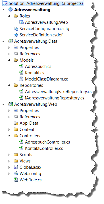 Solution Explorer - Adressverwaltung