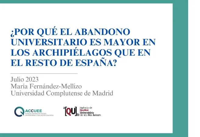 AQUIB and ACCUE funded a study abaout university dropout in the Spanish Archipelagos