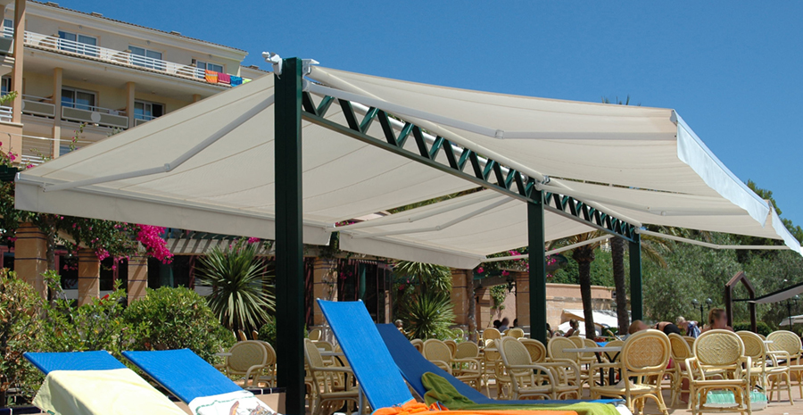 Toldo Exclusive sobre portería de tubo galvanizado