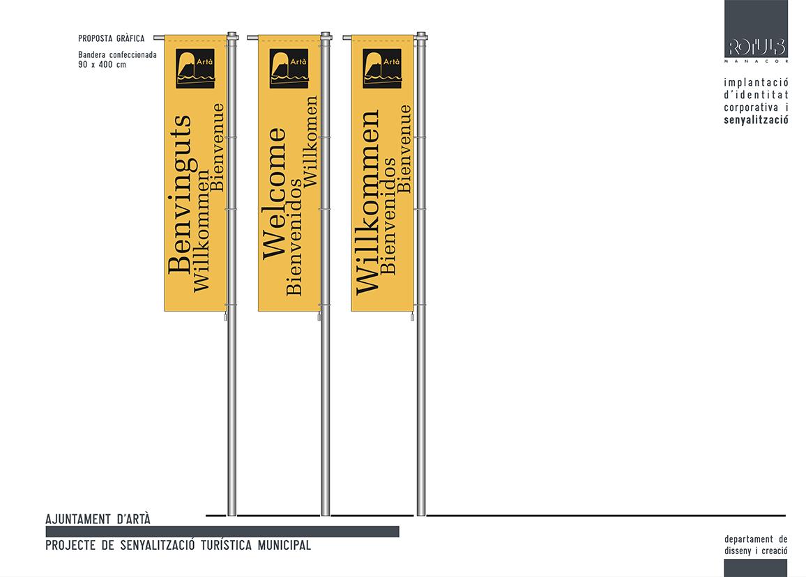 Propuesta de diseño de mástiles con banderas.