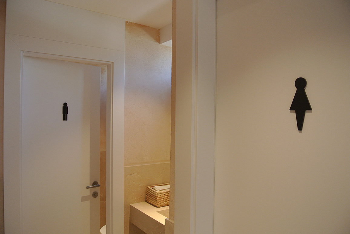Pictogramas de baño de metacrilato pintado.