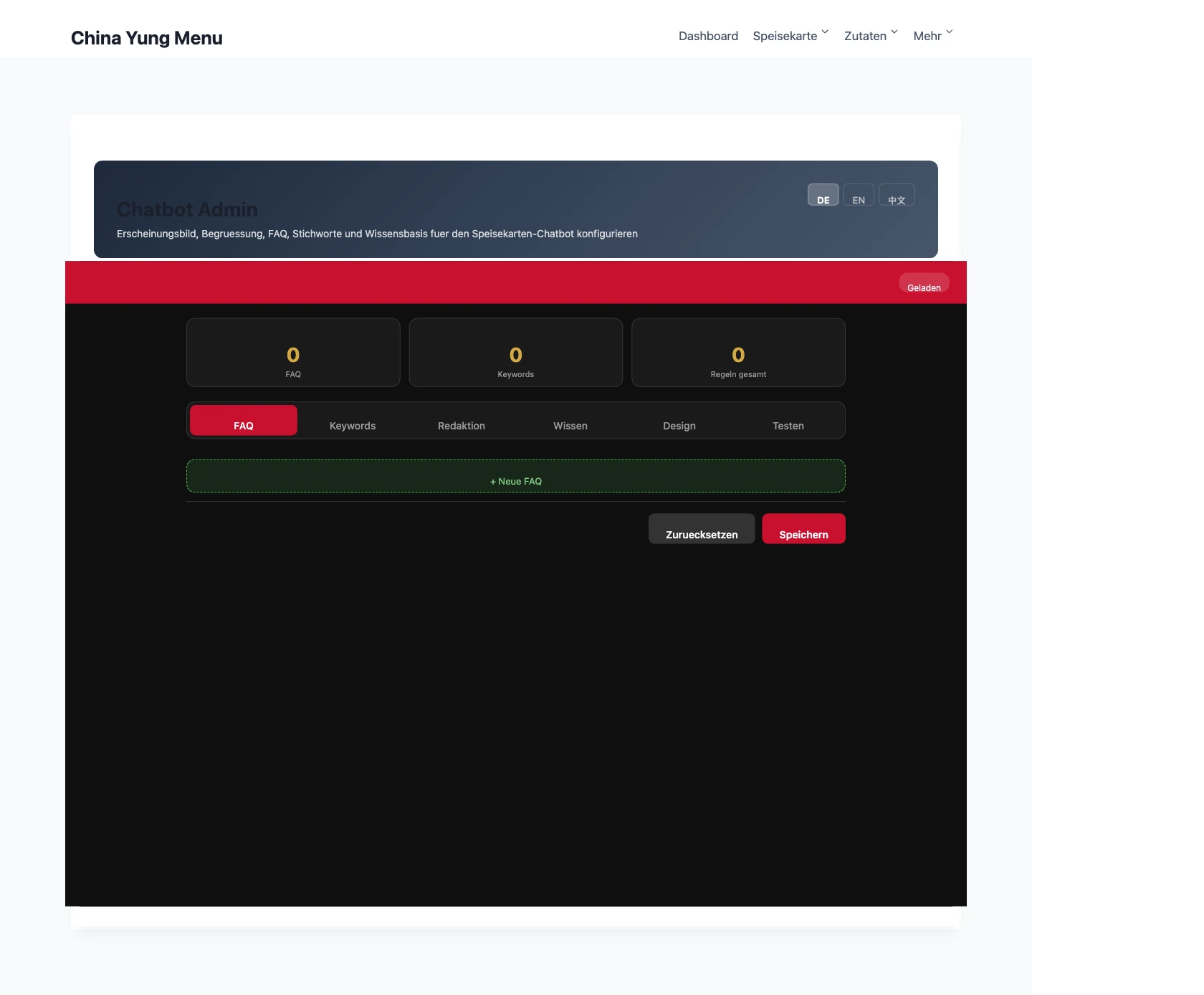 Chatbot management – Configure greeting, quick replies, language and knowledge scope
