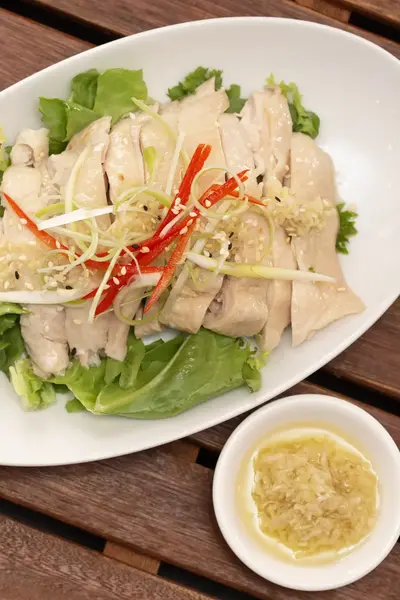 Steamed ginger chicken served as dim sum