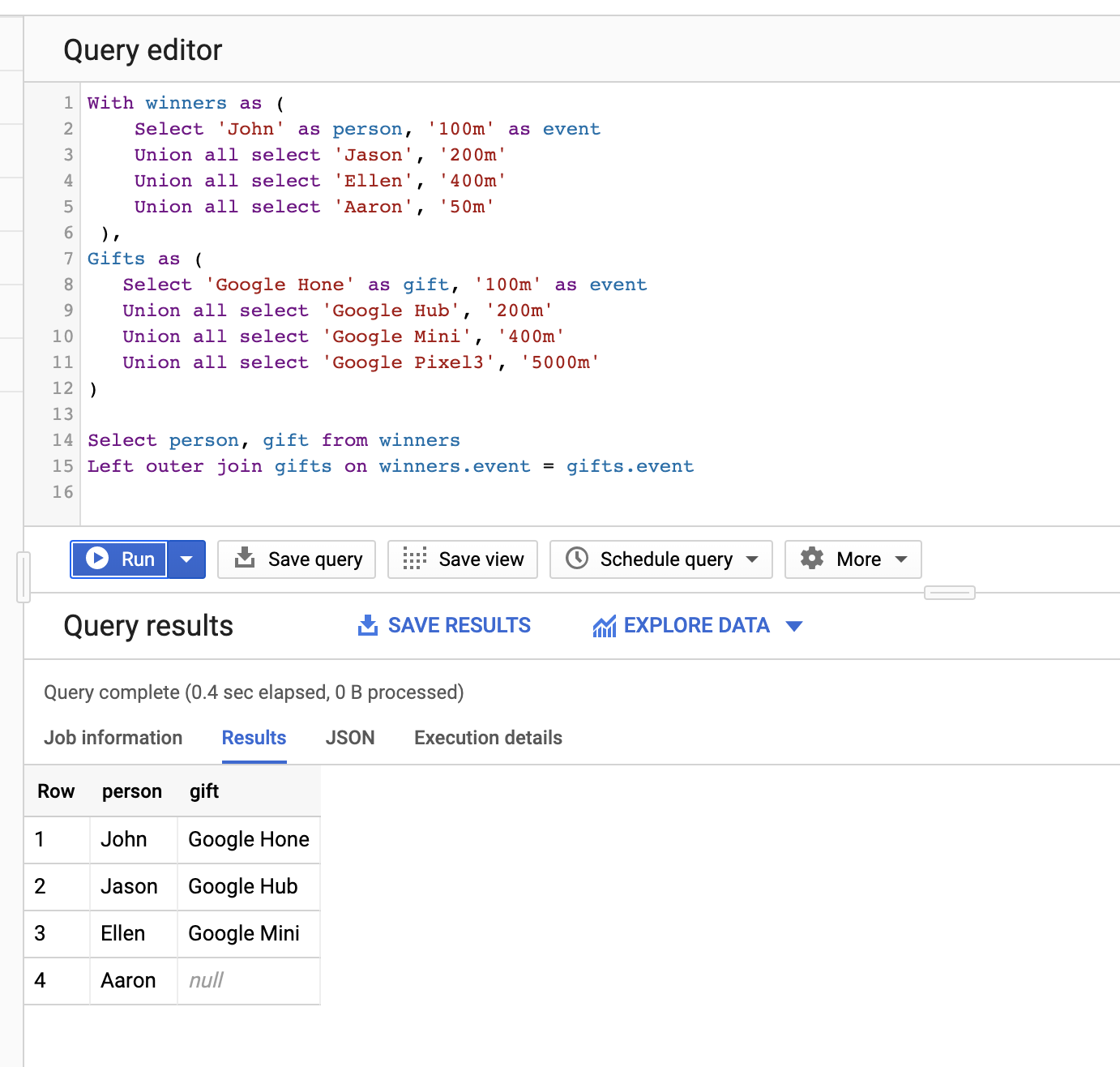 BigQuery Joining Tables (basic operation) Cloud Ace 技術部落格