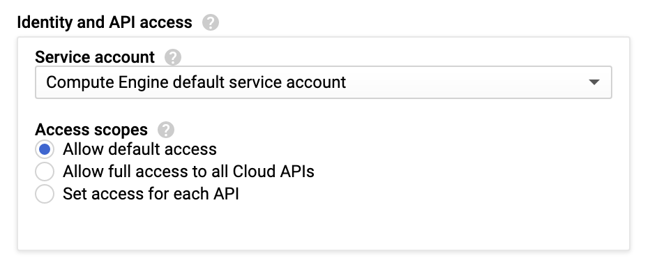 GCP API access scope