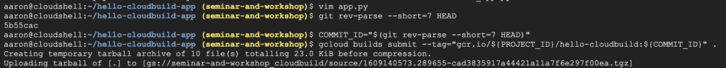 gcloud build tag