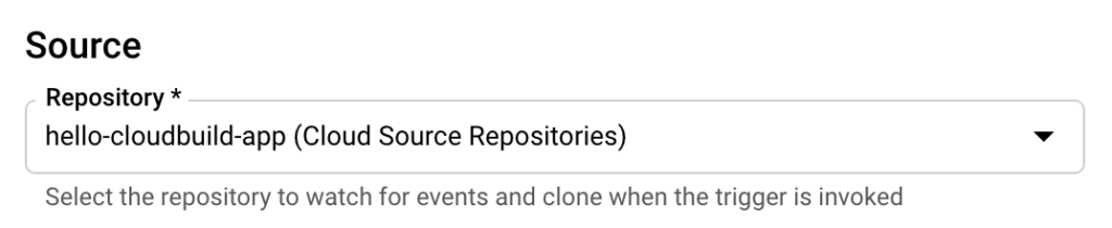 cloud build source repository