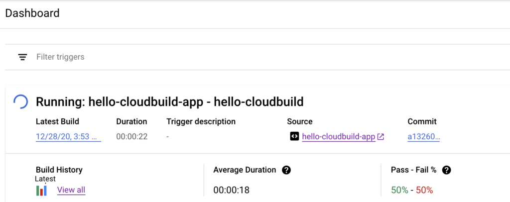 check cloud build