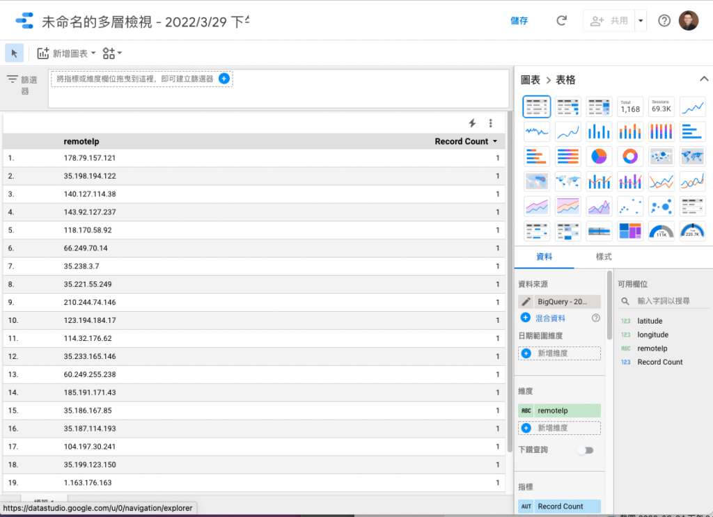 匯出資料到 Data Studio_操作圖