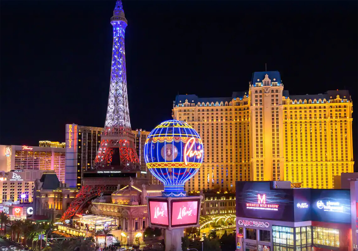 Room with BEST VIEW from Paris Hotel & Casino Las Vegas Burgundy