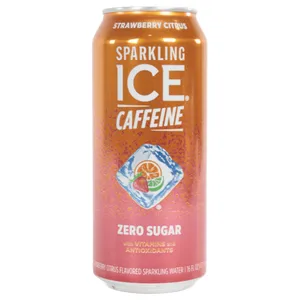 Agua Saborizada Con Gas Sparkling Ice Con Cafeina Sabor A Fresa Y Cítricos 473 Ml