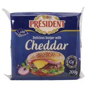Queso Cheddar Burger Président Rebanado 200 G