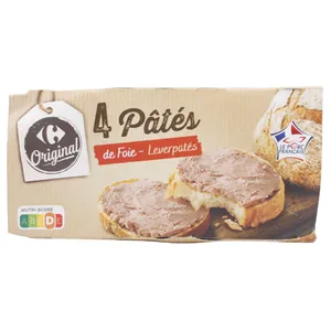 Paté De Foie Y Cerdo Carrefour (4 X 110 G)