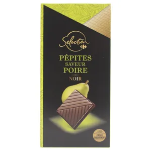 Barra De Chocolate Negro Carrefour Selection Sabor Pera 100 G