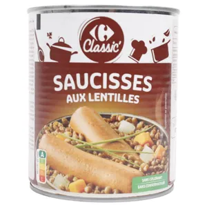 Salchicha Con Lentejas Carrefour Cuisine Lata Completa (4/4)